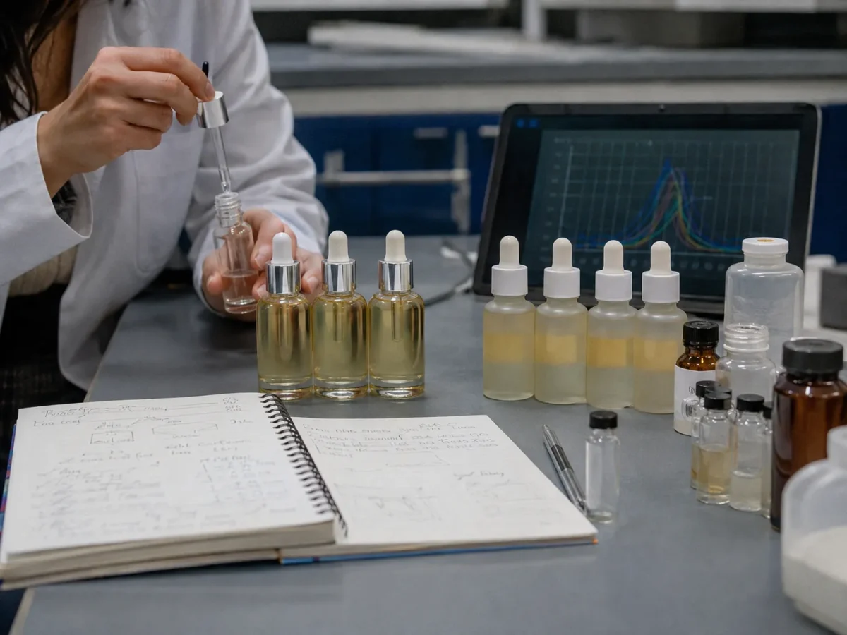Anti aging serum formulation comparison for cosmetic reverse engineering and local ingredient substitution