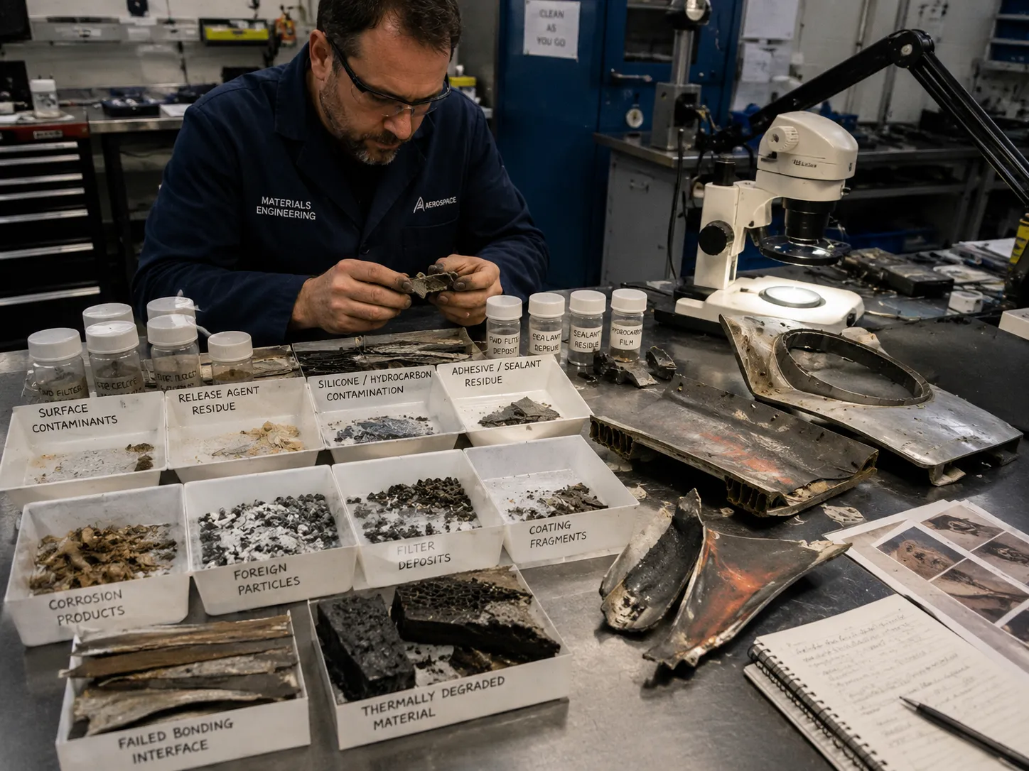 Contaminants, Deposits & Failed Materials analysis