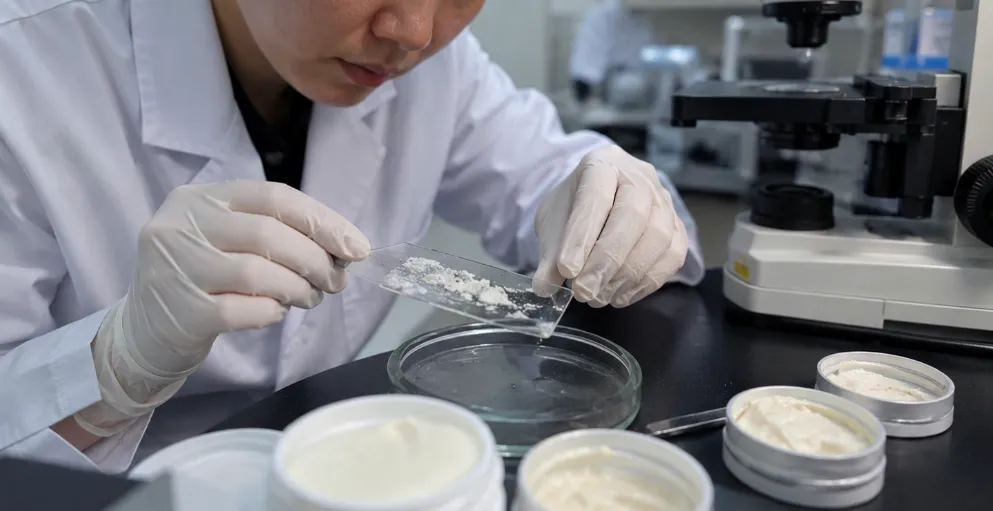 Cosmetic formulation optimization lab analysis skincare cream samples