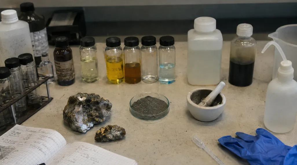 Flotation reagent analysis and mineral samples prepared for laboratory analysis