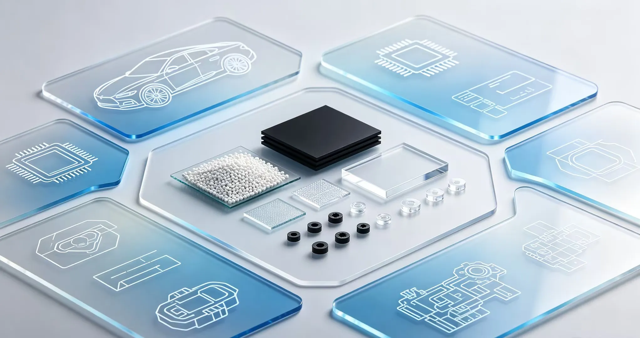 High performance plastics used in automotive, electronics, medical, and industrial applications.