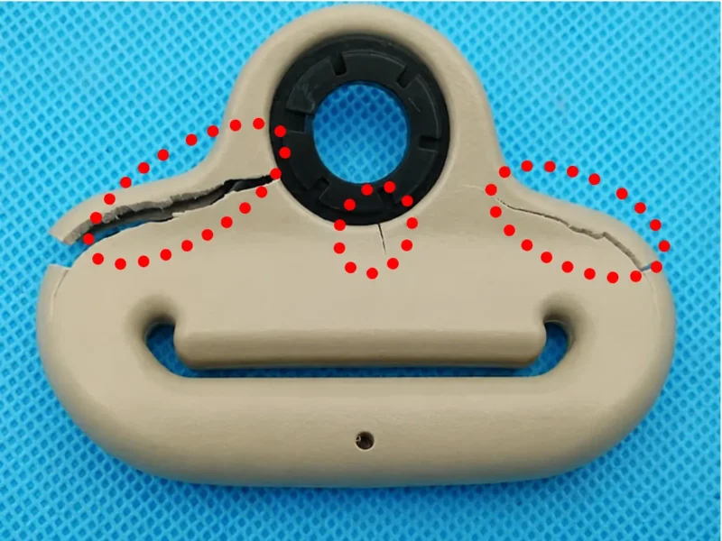 Cracked injection molded POM plastic part