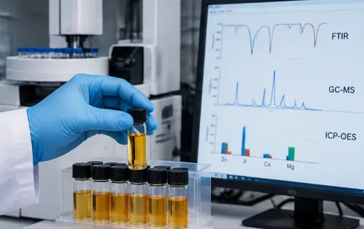 hydraulic oil sample analysis using laboratory instruments